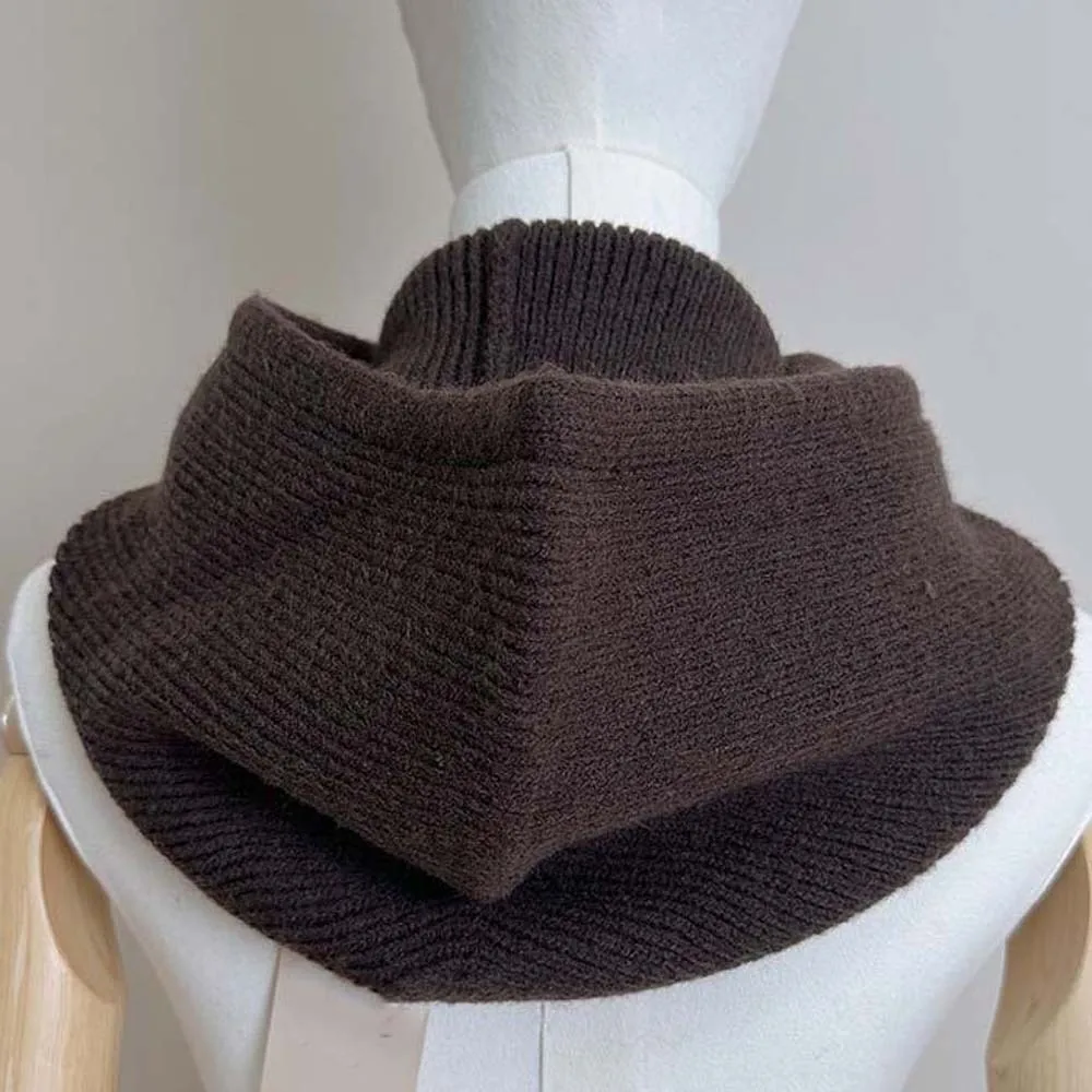 Thickened Knit Balaclava Hat Elastic Soft Hooded Neck Warmer Fleece Comfortable Thermal Scarf Cap Skiing