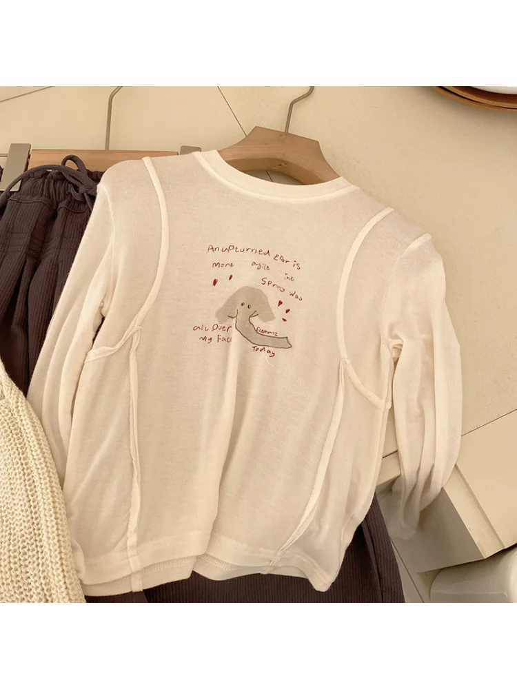 Girls Cartoon Letter Top Heart Strap2025Spring New Patchwork Lace Embroidery Bowknot Jeans