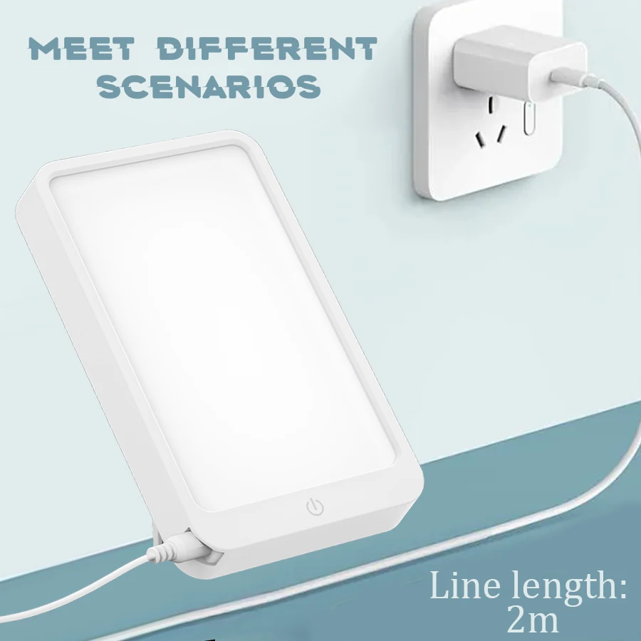 LED Touch Screen Makeup Light UV Free 3-Speed Dimming Fill Light SAD Phototherapy Light Night For Desktop/Wall Lighting