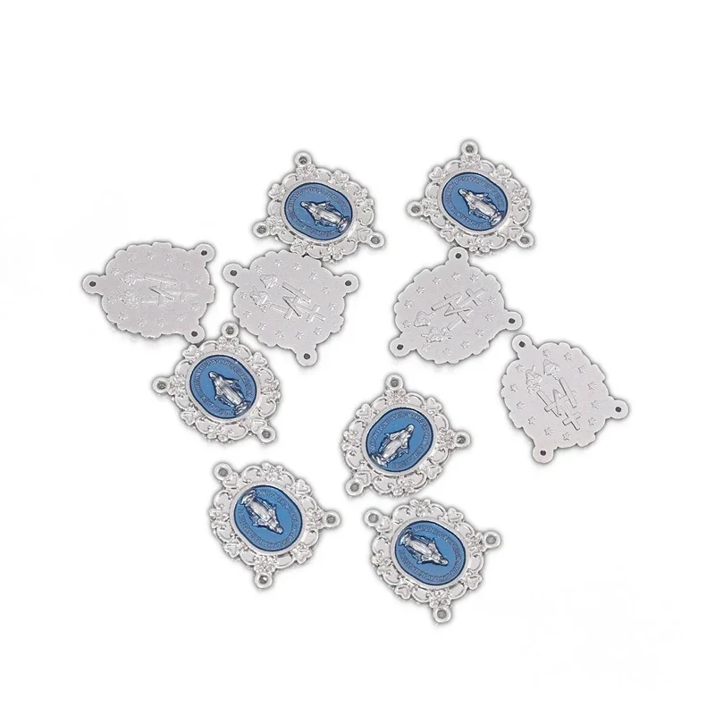 New 22*18mm 6pieces/bag Zinc Alloy Drop Oil Virgin Mary Three Color Charms Pendant for DIY Necklace Earrings Jewelry Accessories