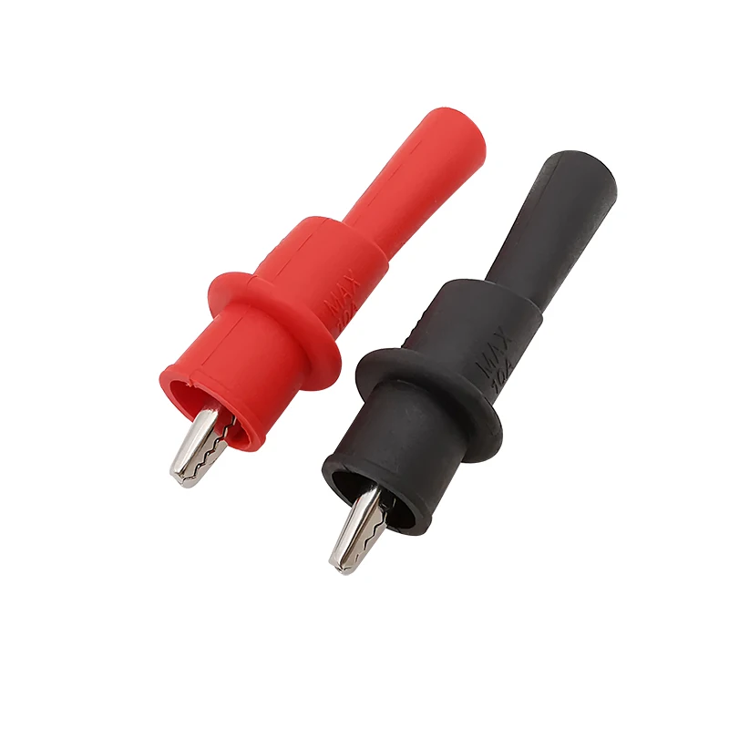 1 Pair Alligator Crocodile Test Clip Clamp with Red Black Sheath For Multimeter Tester Probe