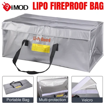 9IMOD Lipo Guard Safety Bag Fireproof Explosion-proof Portable Lipo Safety Bag 640*250*250mm for RC FPV Racing Drone Car Battery