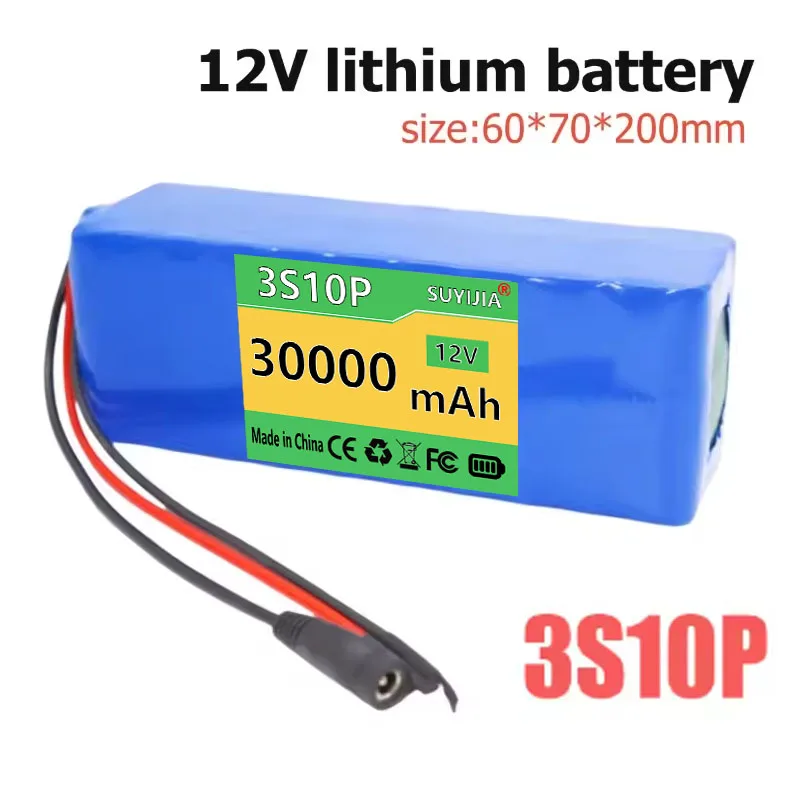 

12V 30Ah 3S10P Is Suitable for 12V Appliances, Electric Toys, LED Lighting, Battery Speakers, and 18650 Rechargeable Batteries