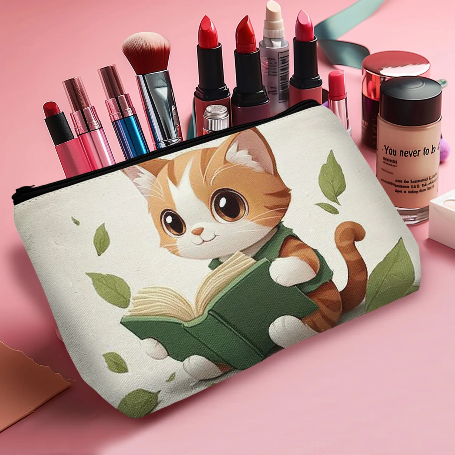 1Pc Makeup Bag Aesthetic Cosmetic Bag For Women Teens Reusable Beach Gifts For Mom Daughter Sister Wife Garden 8.66X5.51Inch