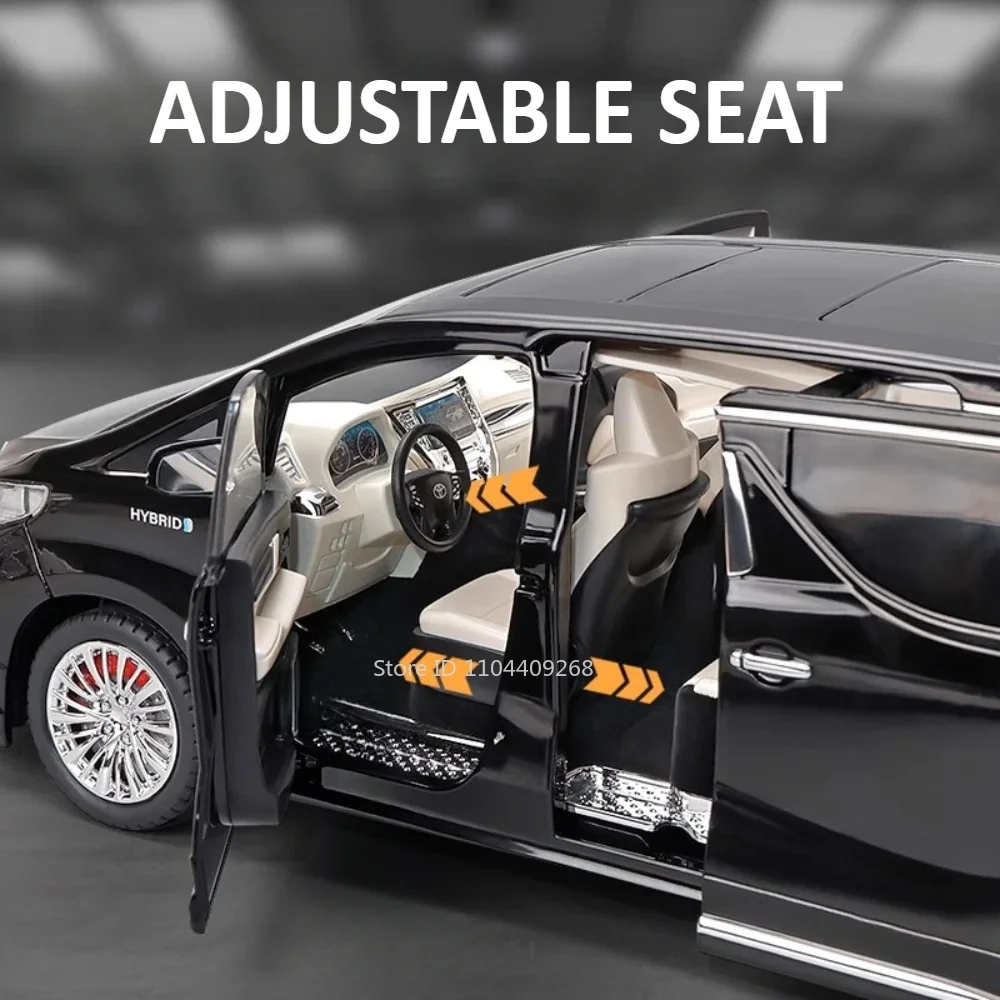 Grote 1:18 Alphard Land Cruiser LC300 SUV Automodel Speelgoed Geluid Licht Schokabsorptie Legering Diecast Modellen Desktop Ornamenten