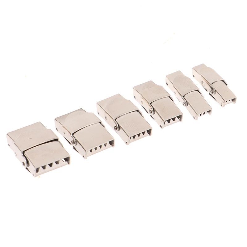 10Pcs Silicone Bracelet Jewelry Making DIY Connect Lace Buckle Stainless Steel Clasp Crimp Jaw Hook Watch Band For Leather