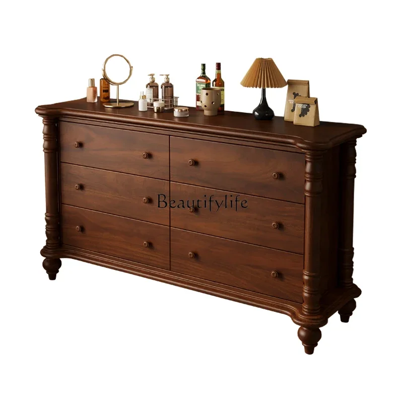

LD33Medieval retro storage cabinet against the wall drawer storage cabinet
