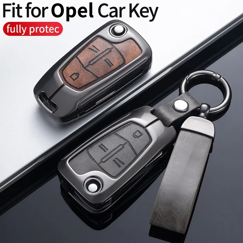 Leather car key case full cover for vauxxall Opel Insignia Astra H Corsa D Vectra Zafira Signum Holder 3 buttons fob accessories