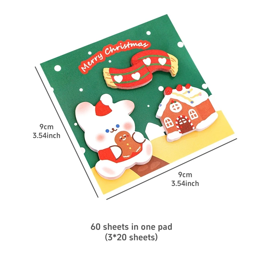 4pcs Merry Christmas Memo Pad Self-adhesive Cartoon Post Notes Diary Stickers Party Gift Office School Supplies F7753