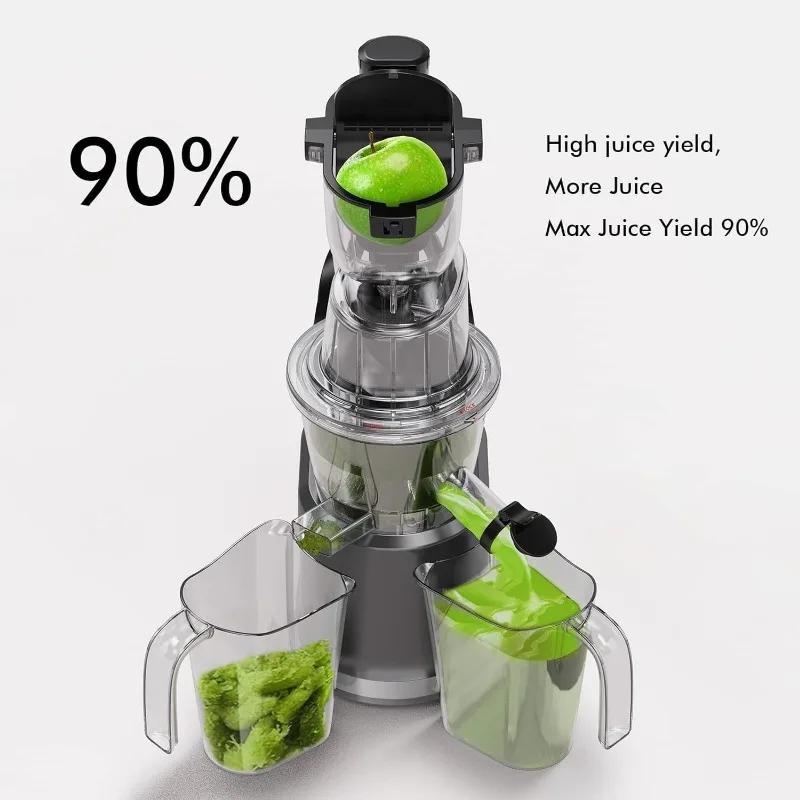 Spremiagrumi SiFENE Cold Press Machines, spremiagrumi a masticazione lenta per frutta intera da 83mm, estrattore di succo facile da pulire per un corpo pieno