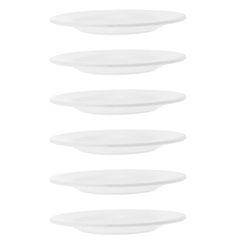 

6Pcs Stylish Melamine Dinner Plates Lightweight Snack Dish Fruit Salad Serving Plate