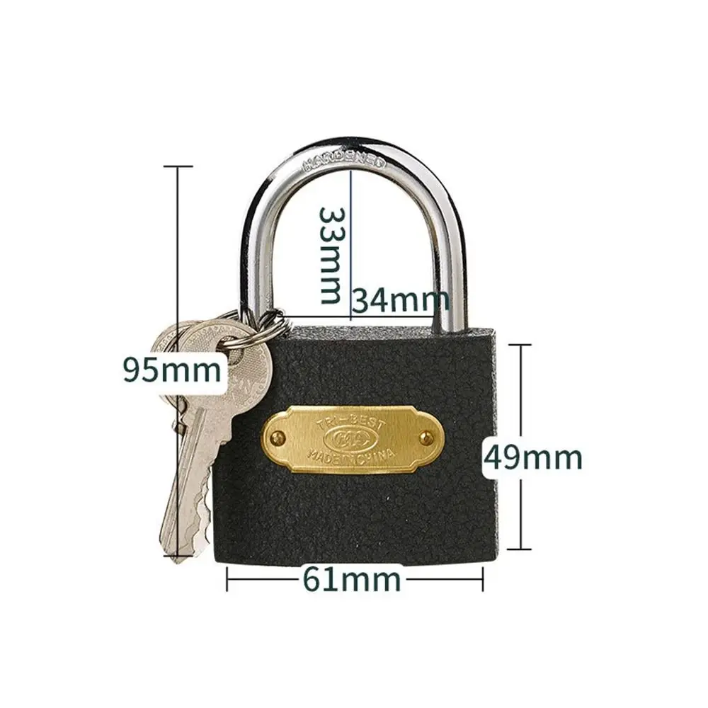 Cerradura de hierro y Metal portátil gris con 2 llaves, cerradura para puerta de dormitorio, cerradura endurecida, candado para cajón, armario, hogar