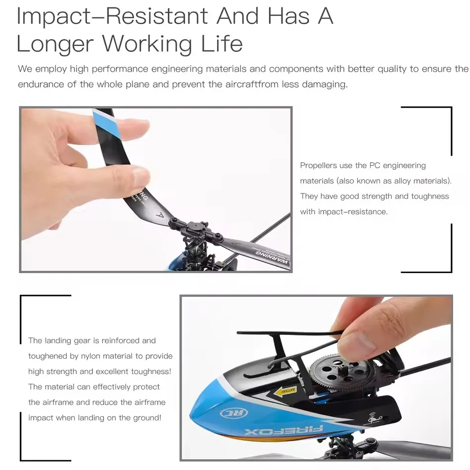 C129 débutant RTF automatique Stable hélicoptère RC 2.4G 4 canaux hélice unique sans aileron E129 Durable longue durée de vol