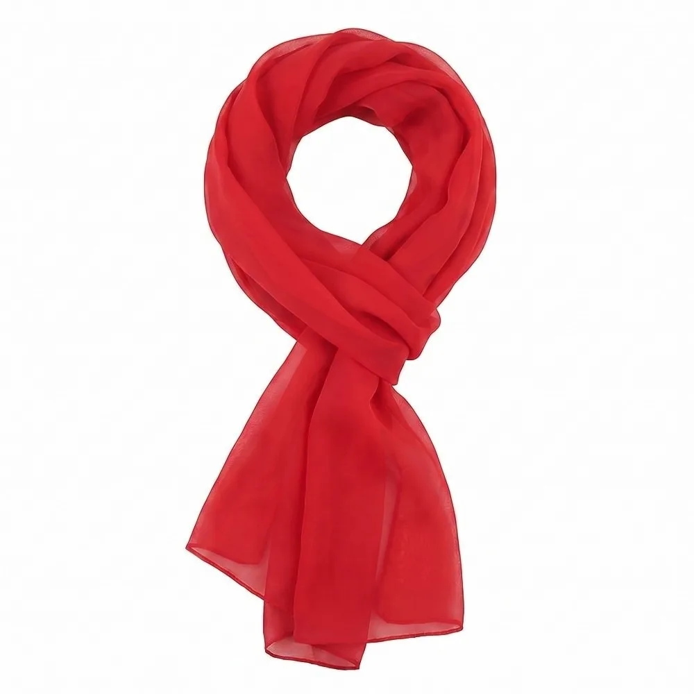 Solid Color Thin Shawl Chiffon Breathable Scarf Sun Protection Solid Color Bikini Cover Up Pareo Sarong Bandana Women