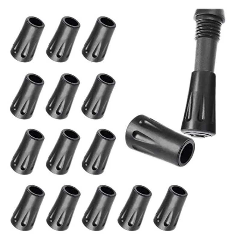 16 Pcs Walking Stick Caps Trekking Pole Caps And Replacement Tips End Alpenstock Head Cover For Hiking Trekking Stick