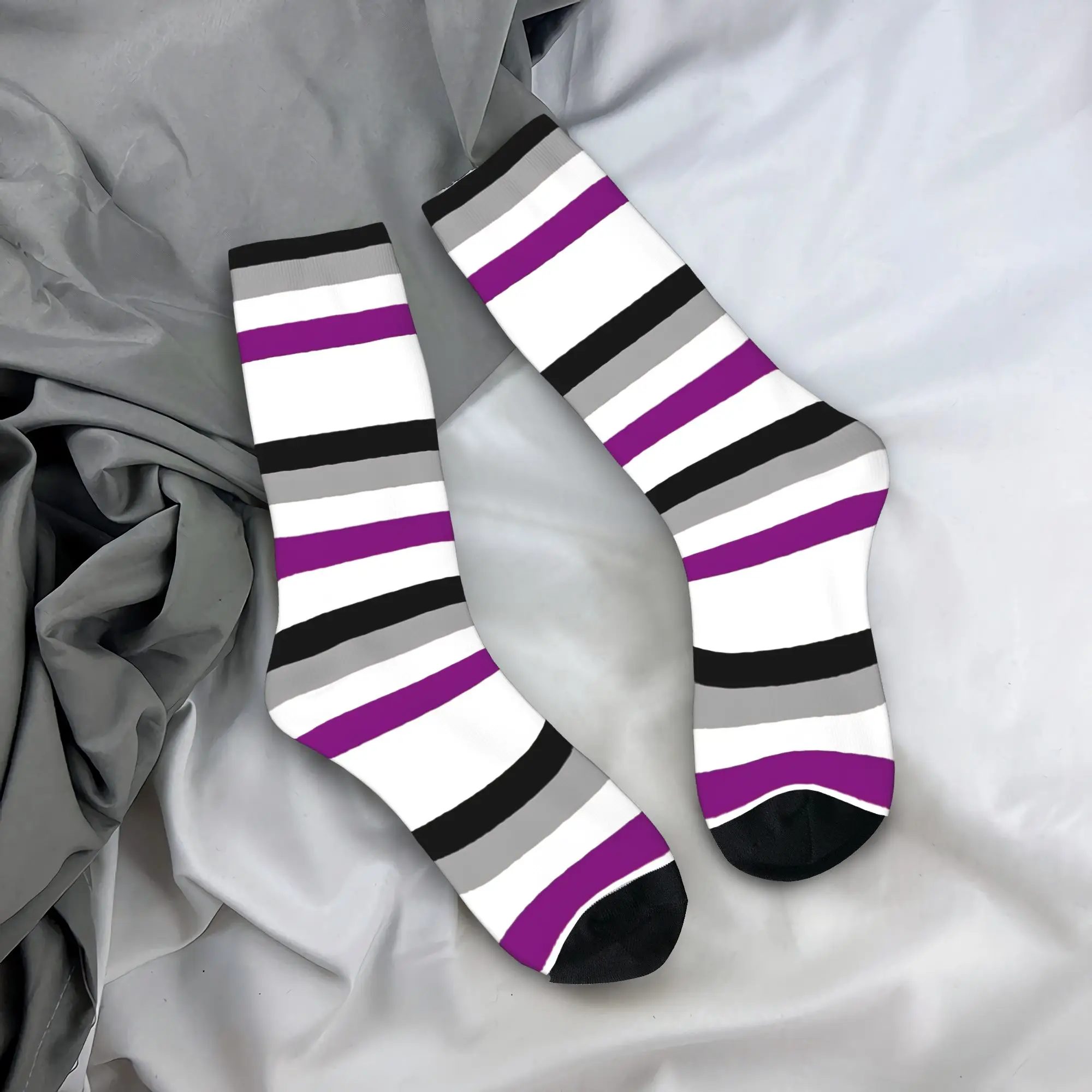 

Asexual Pride Flag Socks Anti Bacterial Stockings Men High Quality Cycling Socks Autumn Fashion Graphic Socks