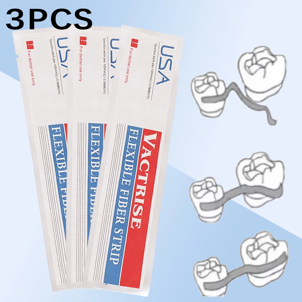 

3 PCS Dental Flexible Fiber Strip Glass Splint for Loose Tooth Fixation Light Cure Bonding Orthodontic Retainers
