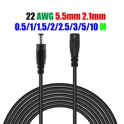 DC Power Cable Male Female 5.5mm*2.1mm 0.5/1/1.5/2/2.5/3/5/10m Jack Connector Power Extension Cord For LED Strip CCTV Camera