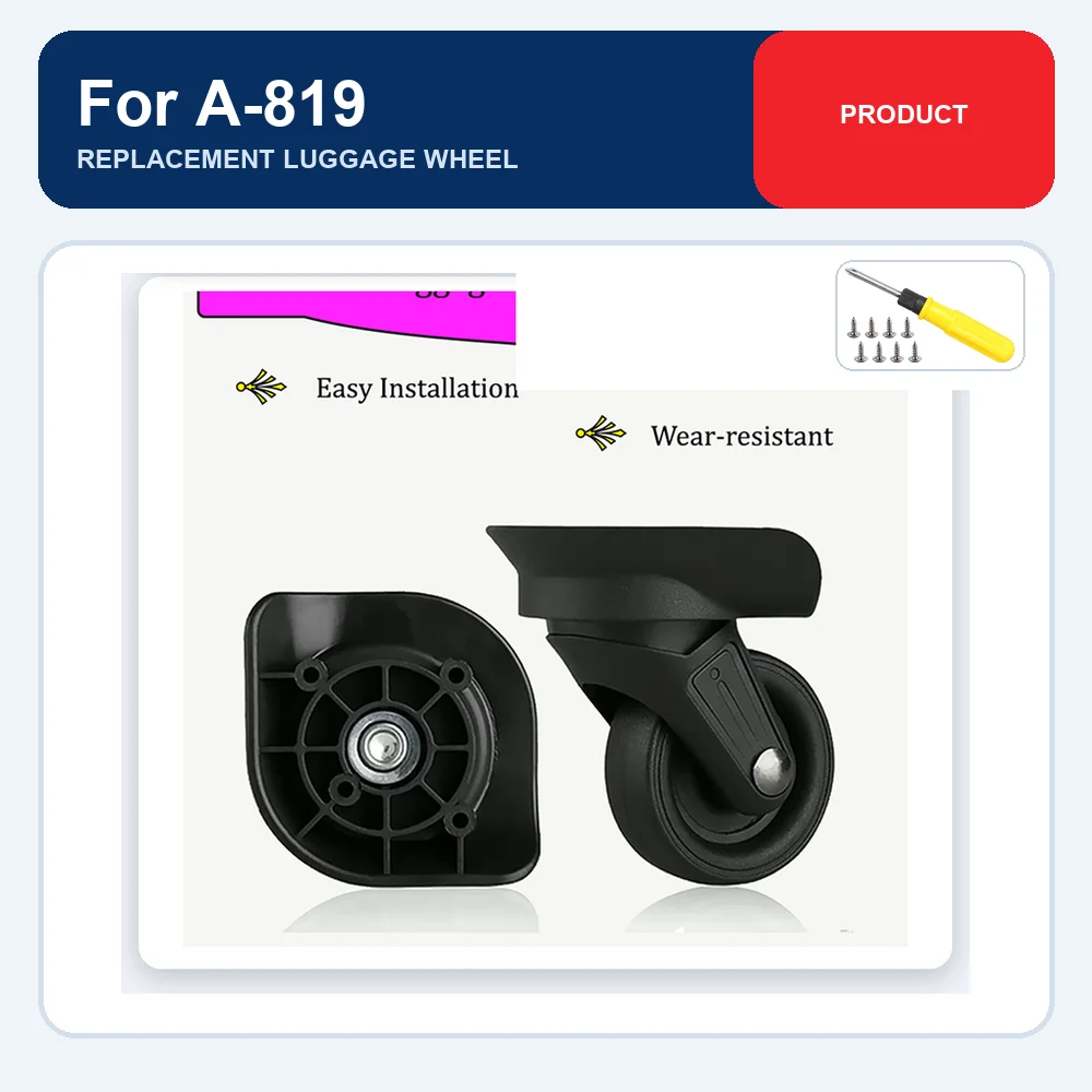Replacement Luggage Wheel For Hongling A-819 For Diplomat A-819 Silent Rolling Durable Caster Repair Part