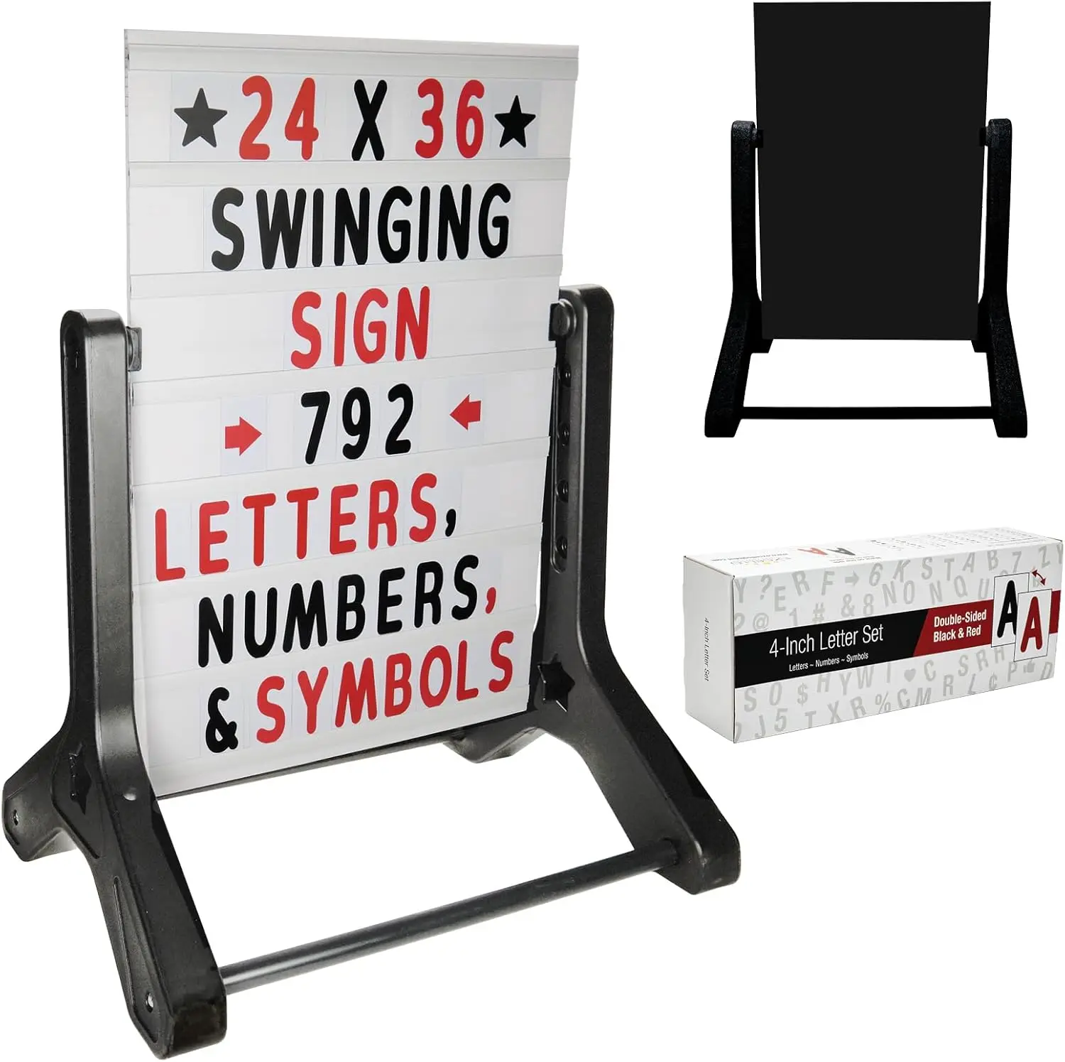 

Передвижная двусторонняя табличка для сообщений с 792 предварительно вырезанными двусторонними буквами, ящиком для хранения, черной доской и доской для букв