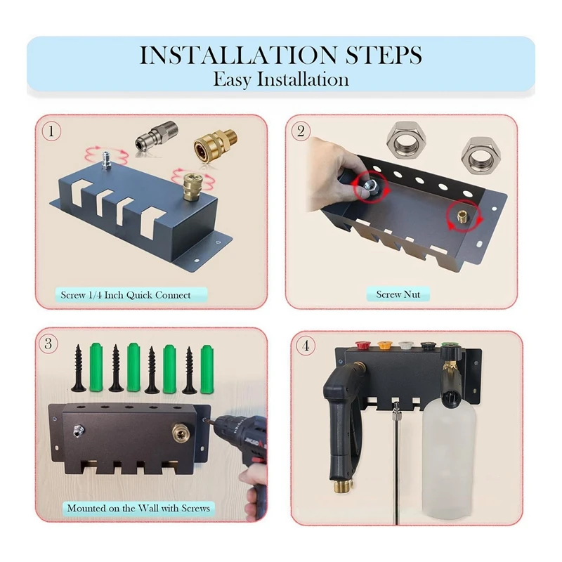 Pressure Washer Holder Pressure Washer Accessories For Foam Lance, Pressure Washer Nozzle Tips And Extension