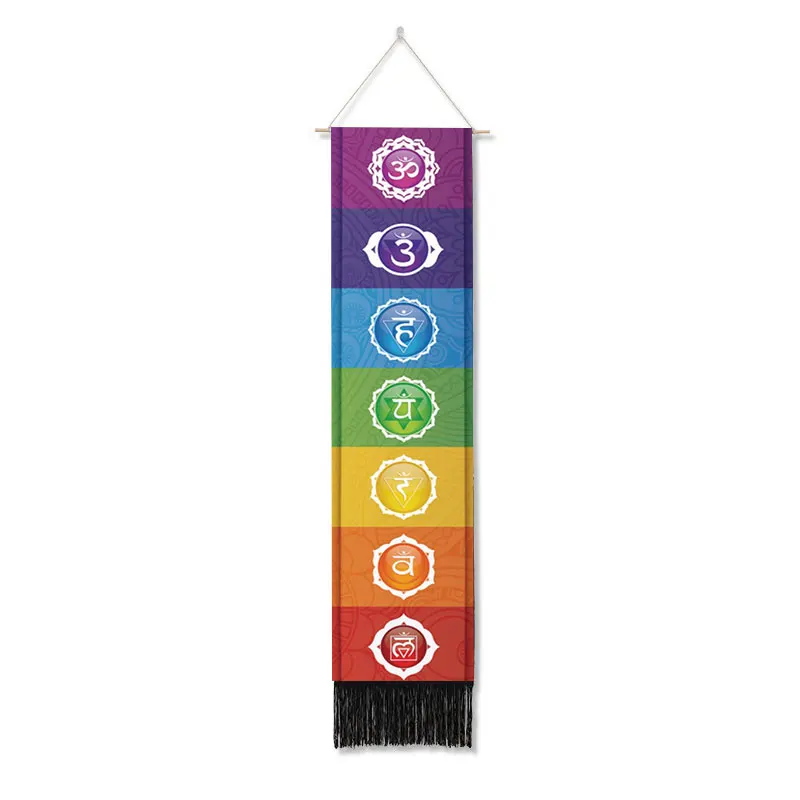 Seven Chakra Tapestry Wall Hanging Yoga Meditation Hippie Psychedelic Tapestry Chakras Tapestries for Bedroom Living Decoration