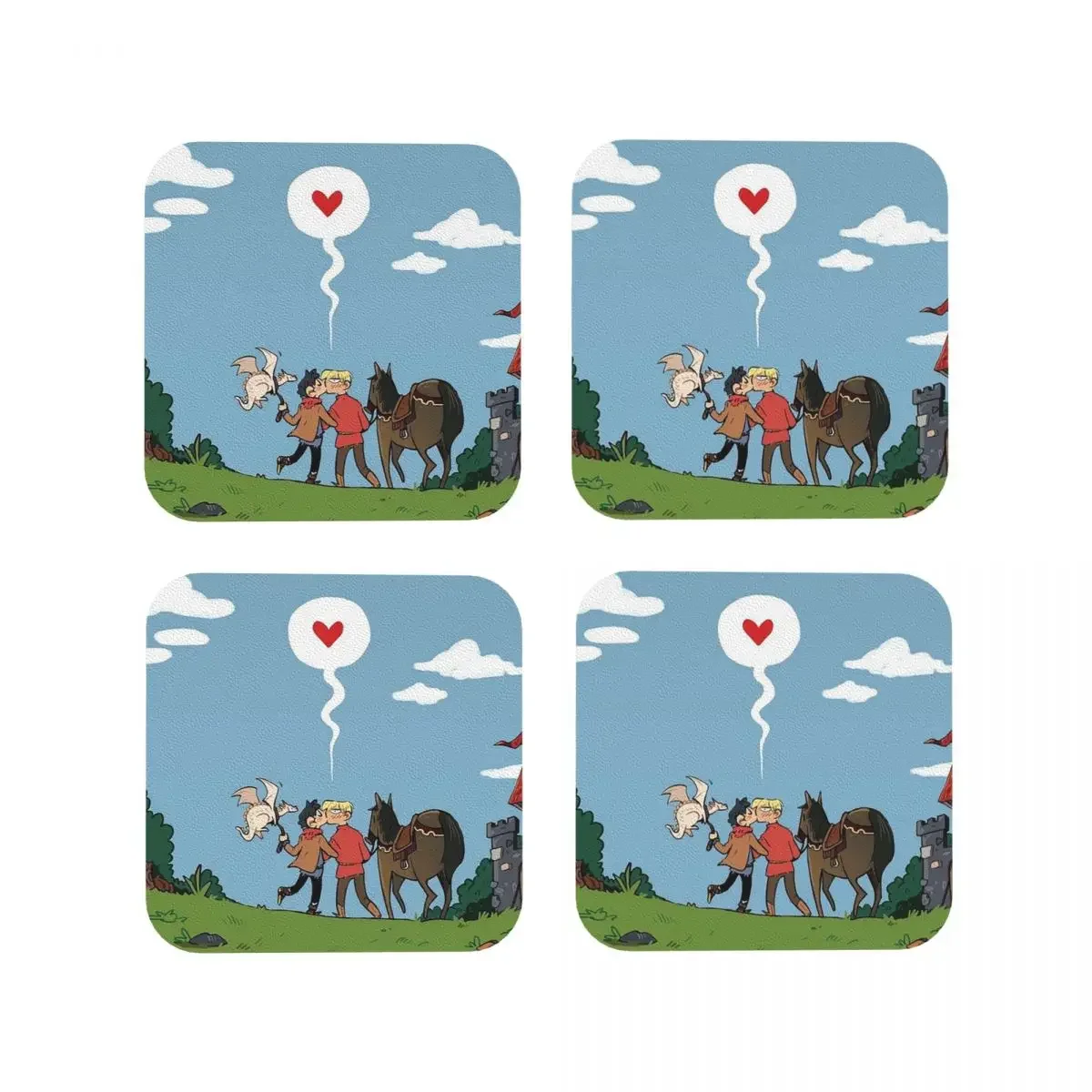 

Merthur Journey Coasters Kitchen Placemats Non-slip Insulation Cup Coffee Mats For Decor Home Tableware Pads Set of 4