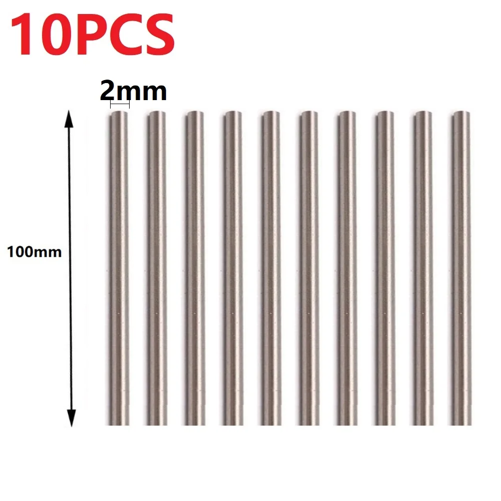 Straight  Shank 10pcs 100mm Long Carbide Rod Lathe Tool Tungsten Steel Rod Alloy Round Rod Tungsten Steel Round Rod Silver