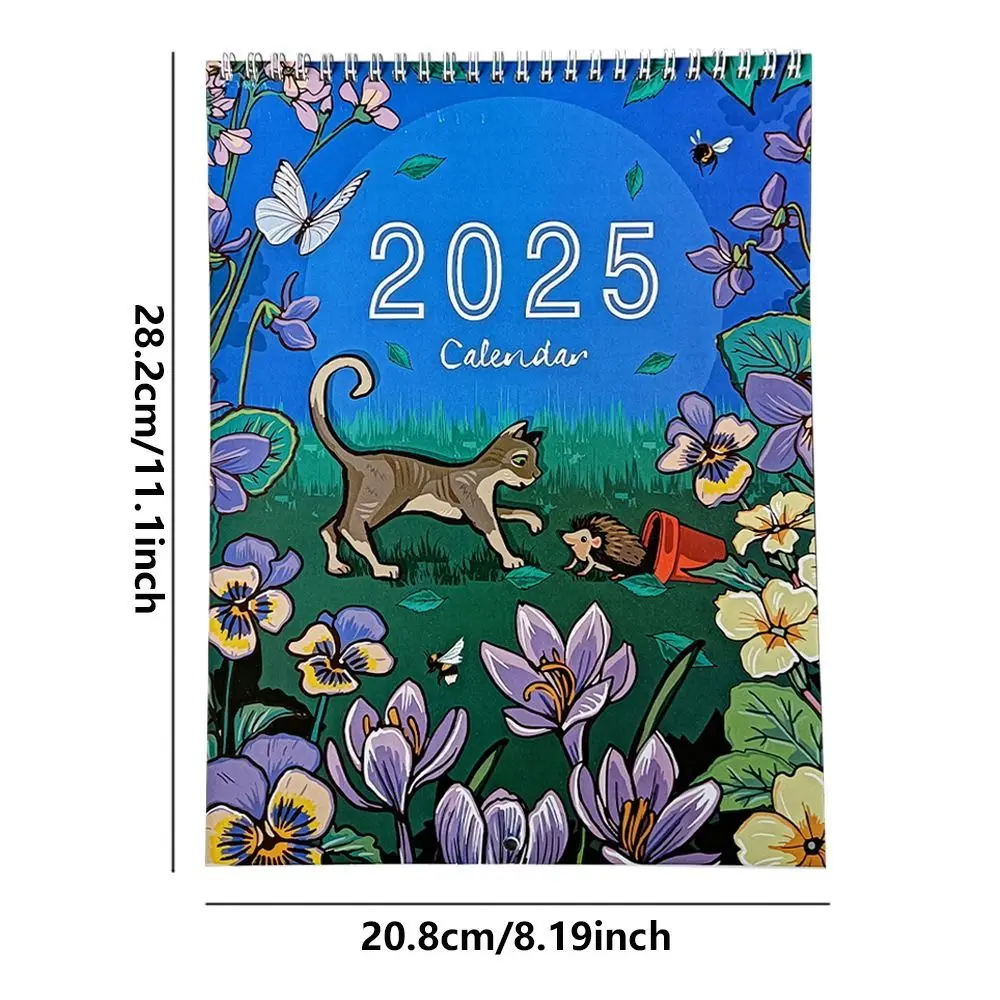 2025 Wall Calendar of Nature and Animal Daily Weekly Monthly Planner Paper Wall Calendar Hanging Calendar Gift Home Decor