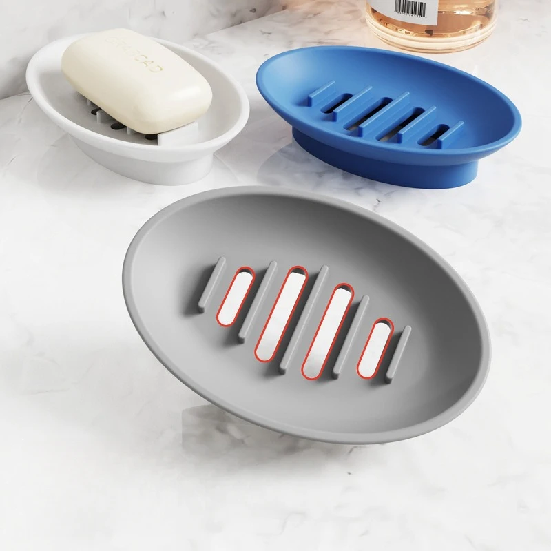 Household Bathroom Soap Box Holder, Drain Pad, Silicone Draining Soap Holder, Handmade Soap Storage Bracket