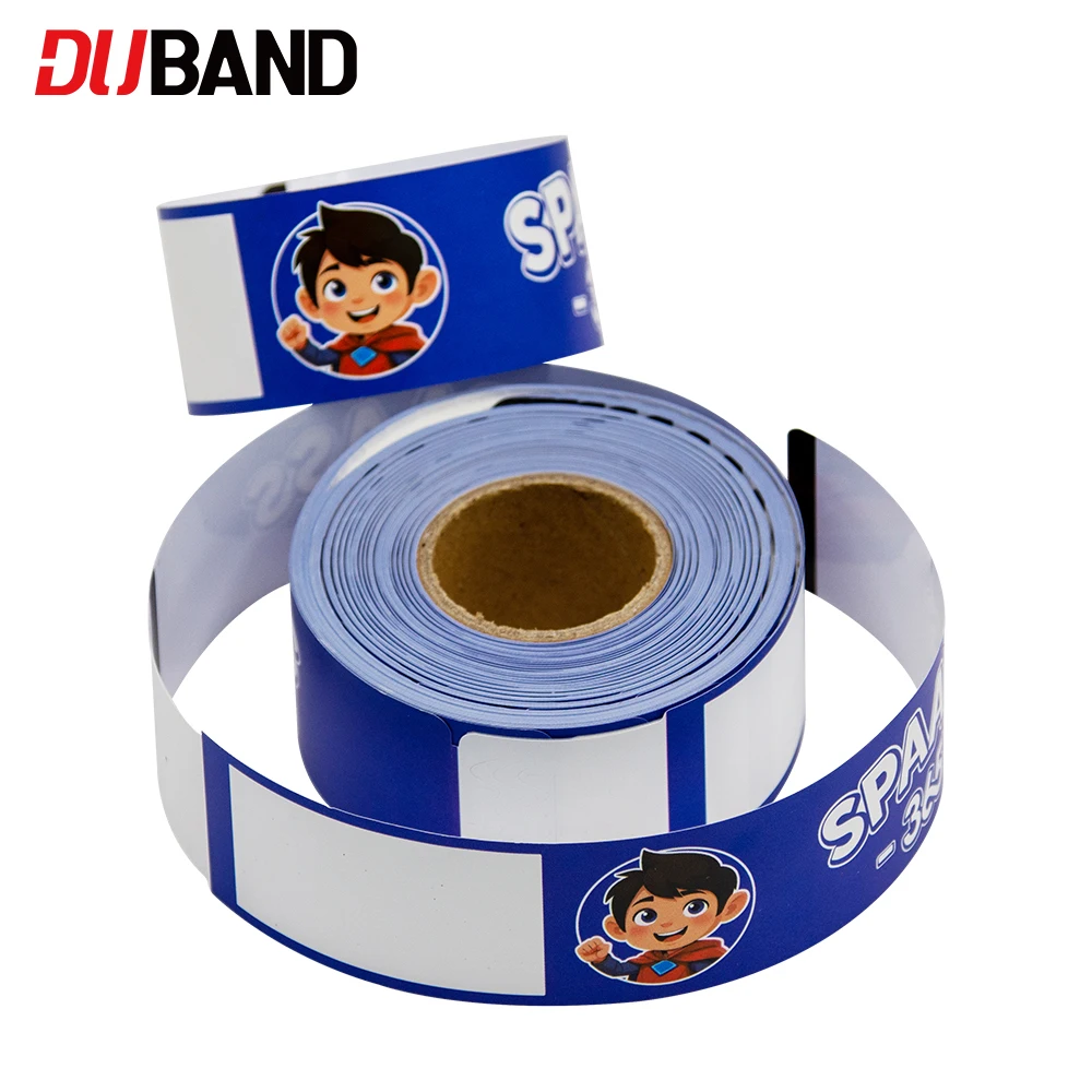 

200pcs roll personalized thermal wristbands with self-printed QR codes, solid-color disposable wristbands