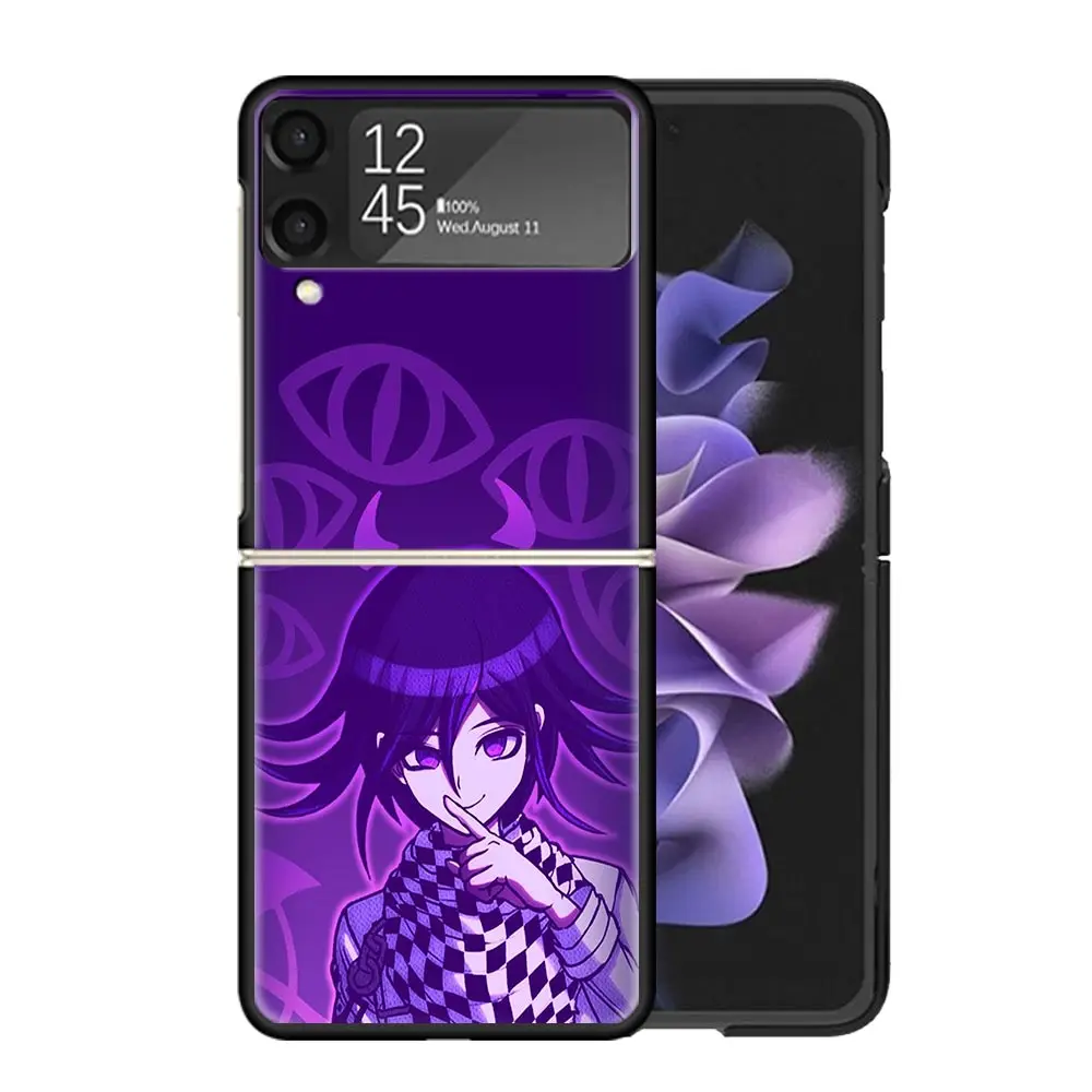 Danganronpa Kokichi Ouma casing Bening, pelindung ponsel untuk Samsung Z Flip 5 4 3 Galaxy ZFlip 6 5G tahan guncangan cetak keras TPU PC Coque