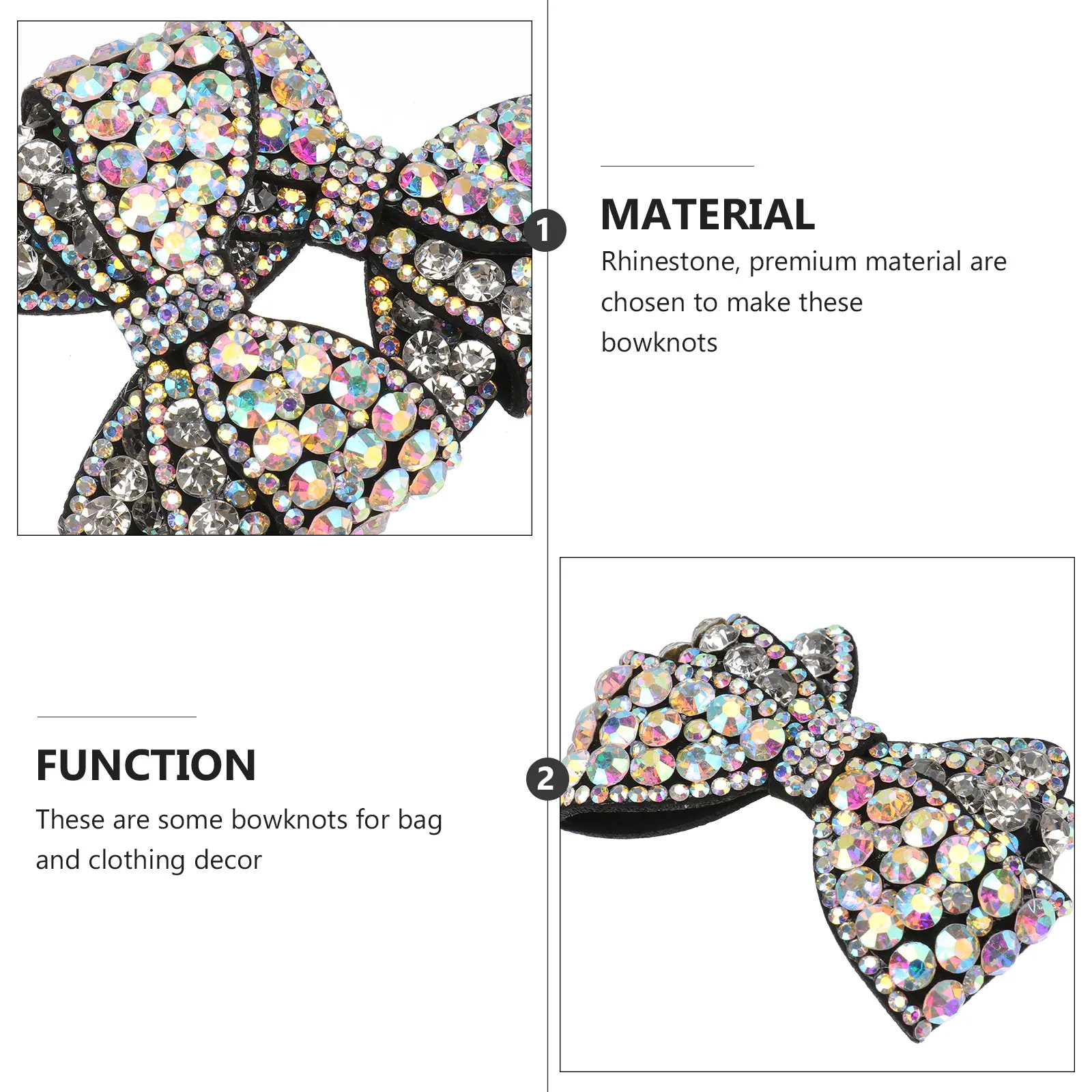 

Rhinestone Bowknot Decorative Accessories Black Small Size Easy Install Wedding Fashion Shoe nament Charms Hair Styling Tool