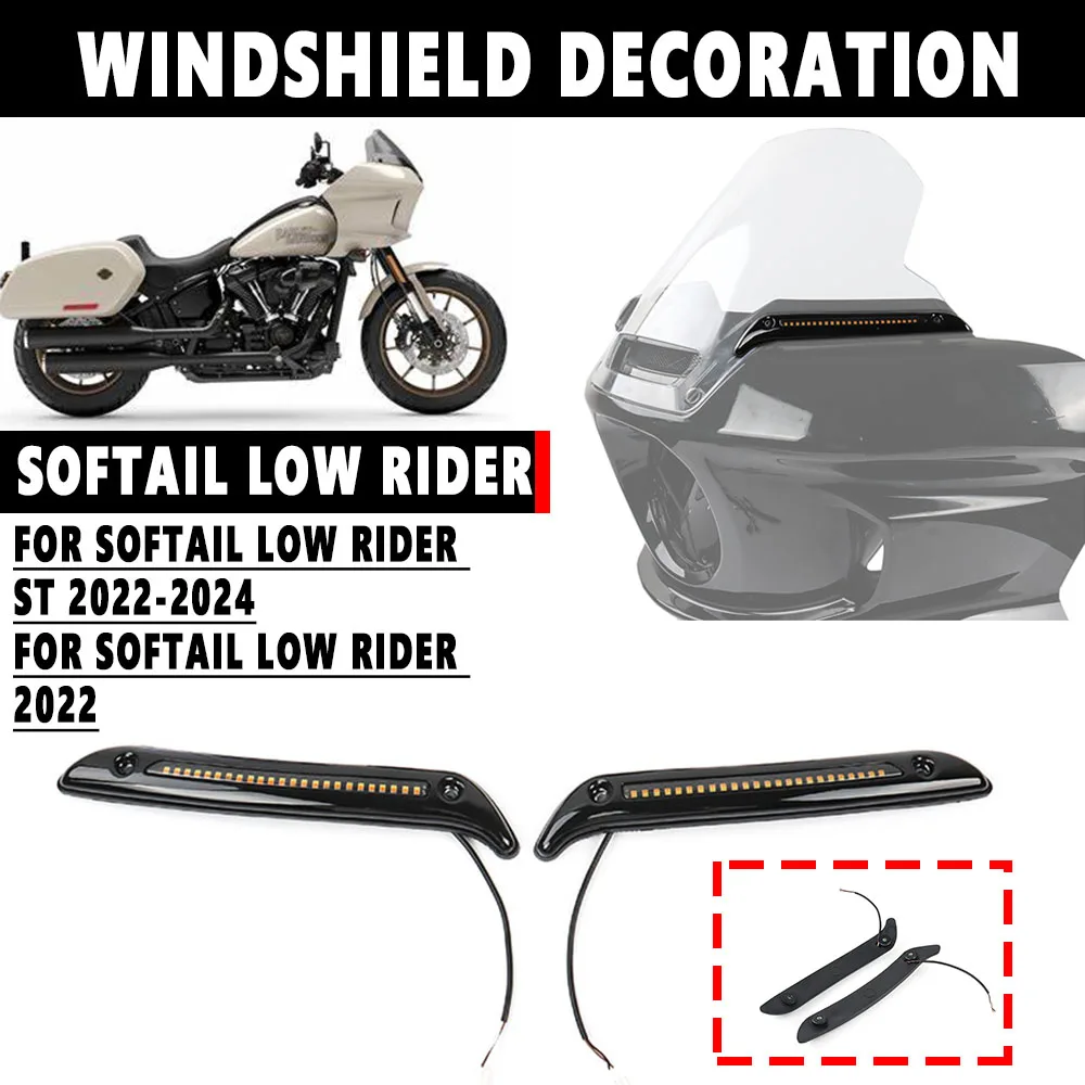 NEWFor Harley Softail Low Rider ST/FXLRST&El Diablo FXRST Motorcycle Premium White Tracer SOFTAIL LOW RIDER STLED WINDSHIELDTRIM