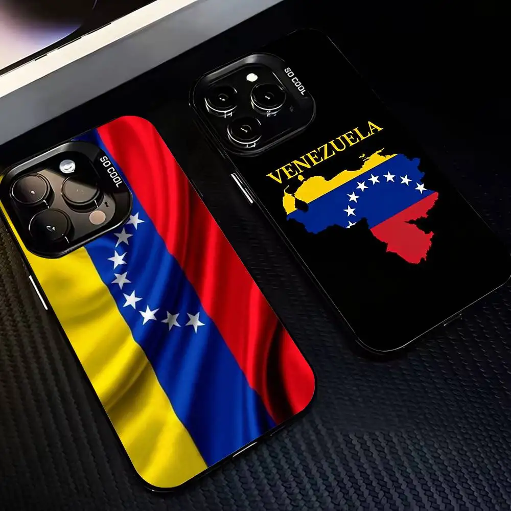 

V-Venezuelan flag map-ES Phone Case For iPhone 17,16,15,14,13,12,11 Plus,Pro Max,XS,Colorful Silver Black Cover