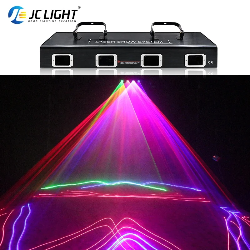 Four Head 4 Eyes Rgb violet  4 Colors Stepper Motor Lazer Dmx Stage Beam Show Dj Disco Club Rgb Lights