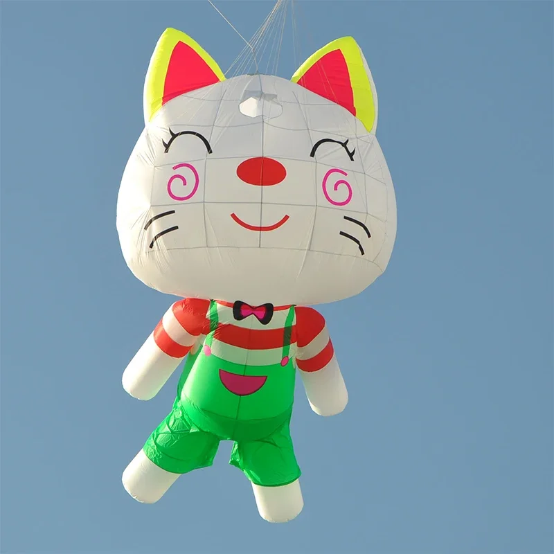 

3M 30D Inflatable Cartoon Cat Soft Kite Outdoor Beach Pendant Kites Easy To Fly and Tear Resistant Pipa Professional Cometas