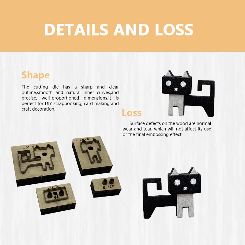 Machine Cat Four-Piece Set Leather Die Template Simple Durability Convenient Production Craft Kit