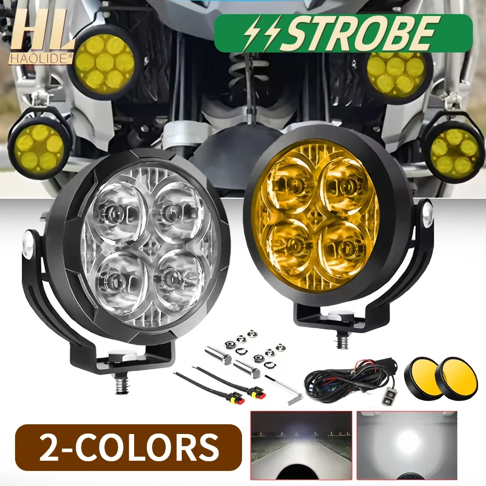 

HAOLIDE 3.5INCH LED Motorcycle Headlights Super Bright 400W 6000K Work Fog Driving Lights Bar for ATV Truck Dirt Bike SUV UTV