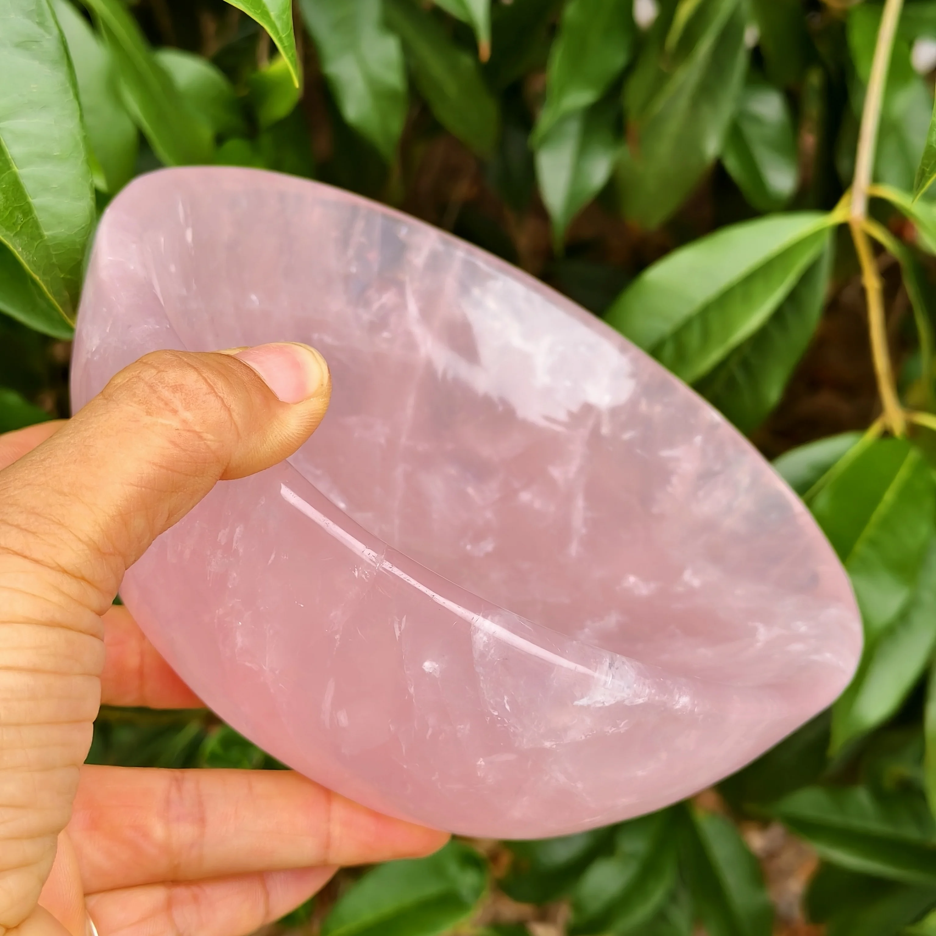 Natural Formed!  Cherry Blossom Pink Crystal Bowl, Pink Quartz Crystal Ore, Hand-Polished Bowl, Mineral, Reiki, Healing