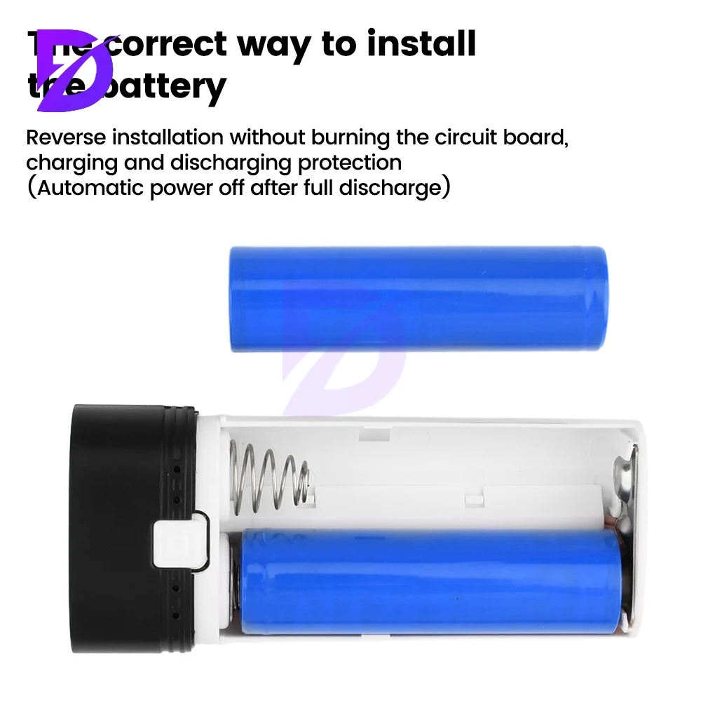Upgrade TYPE-C port 2 Sections No Soldering Power Bank Case 18650 Storage Box Power Kits Anti-reverse DIY kit 5V2A