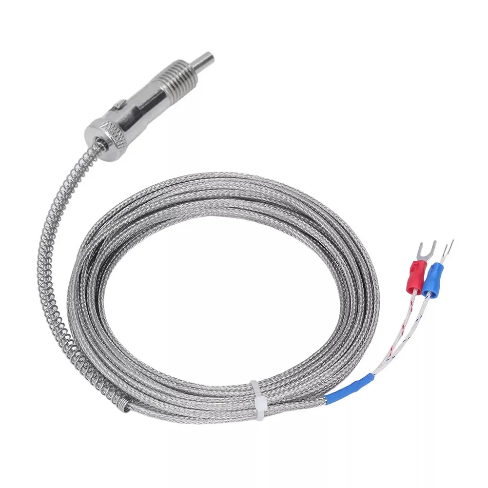 K Type Thermocouple Compression Spring Temperature Sensor Probe for M12 with 0 to 400 Degree Measurement Range
