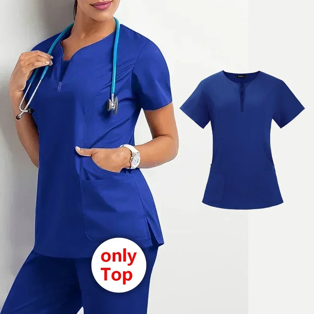 Surgical Uniform Women's Scrub Set Medical Nurse Beauty Salon Top Overalls Clinical Scrub Top Spa Doctor Care Waist Set