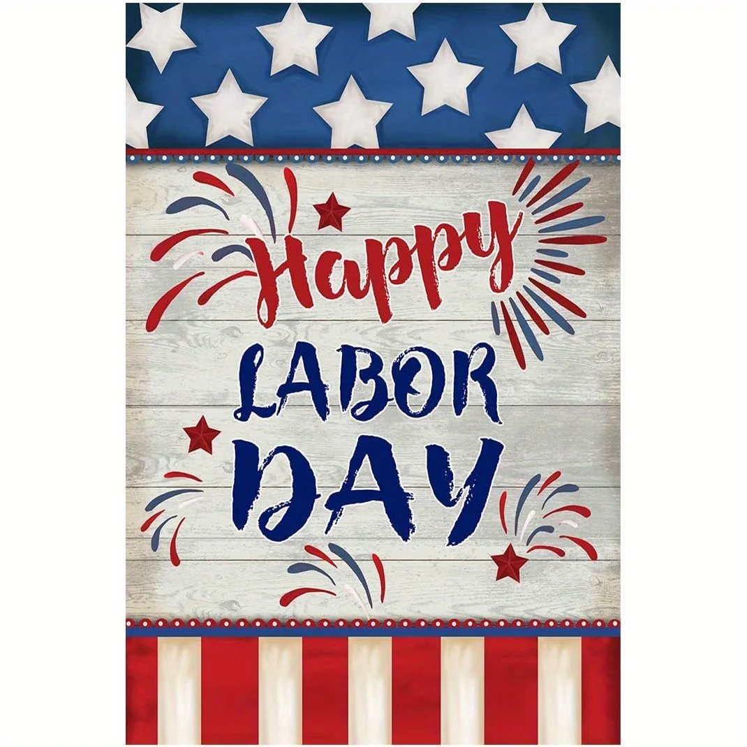 Patriotic Labor Day Garden Flag 1