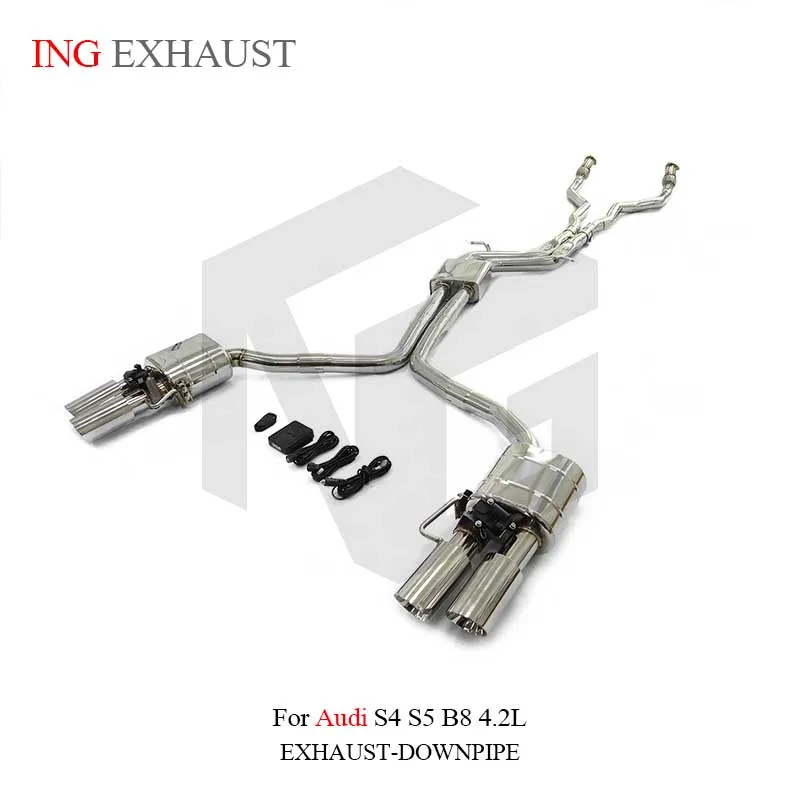 ING Stainless Steel 304 Valve Catback for Audi S4 S5 B8 4.2L Sections Vehicle Model Motor Escape Muffler Accessories System