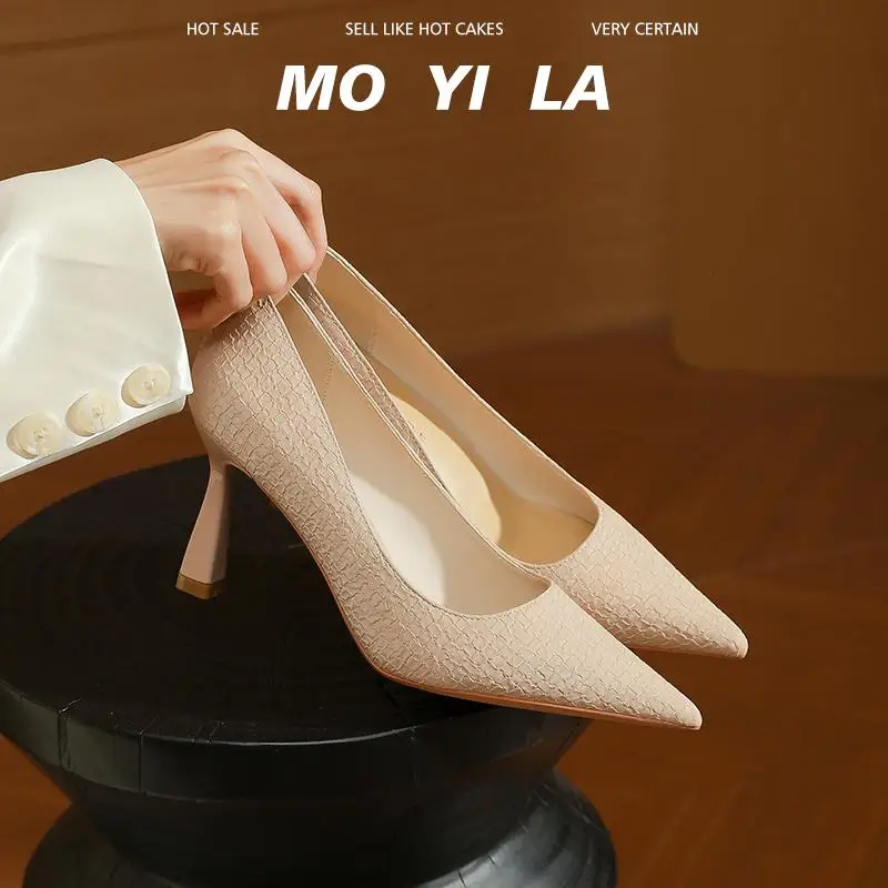 

Потрясающие женские туфли на высоком каблуке с острым носком, весенне-осенние удобные кожаные туфли на очень тонком каблуке Faion Commute oes