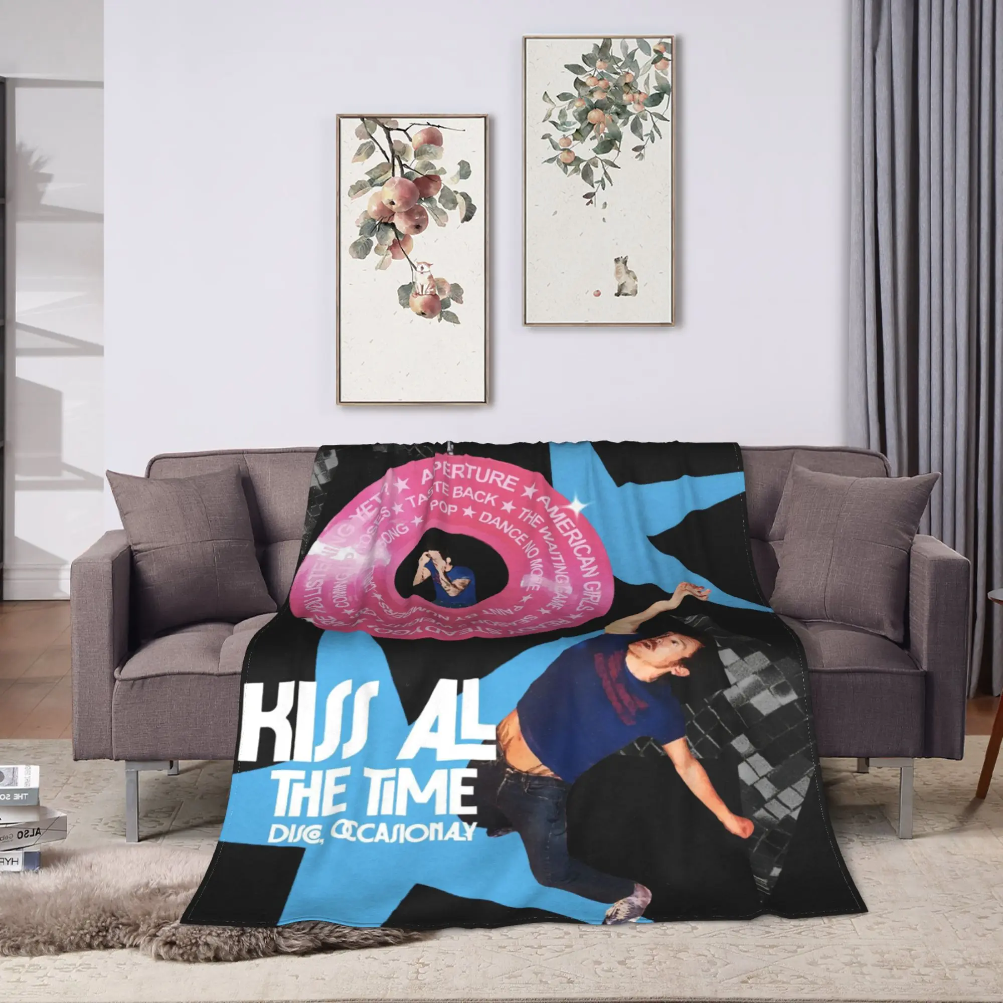 Harrys Styles Kiss All The Time Disco Blanket Warm  Throw Blanket Winter Girl Outdoor Travel Office Bedspread