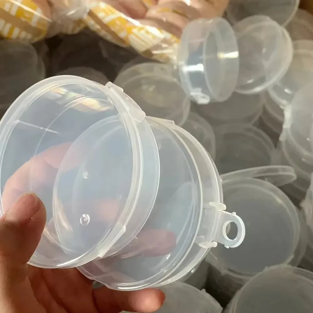 Doppelschichtige, faltbare Aufbewahrungsbox für Puderquasten, transparente Trockenbox, Aufbewahrungsbehälter für Air Cushion Make-up Quasten, tragbarer, staubdichter Halter – Detail 1