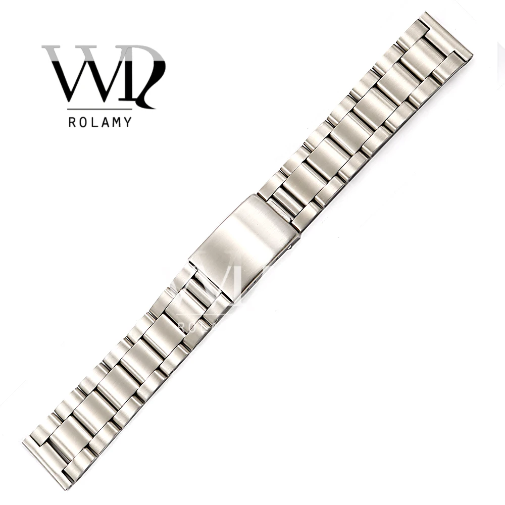 Carlywet 18 19 20mm 316L Steel Silver Strap Vintage Oyster Bracelet Watch Band For Seiko Tudor