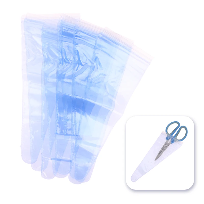 10Pcs PVC Hair Scissor Sleeves Packaging Bag Disposable Scissors Bag Home Scissors Waterproof Tool Protection Bag